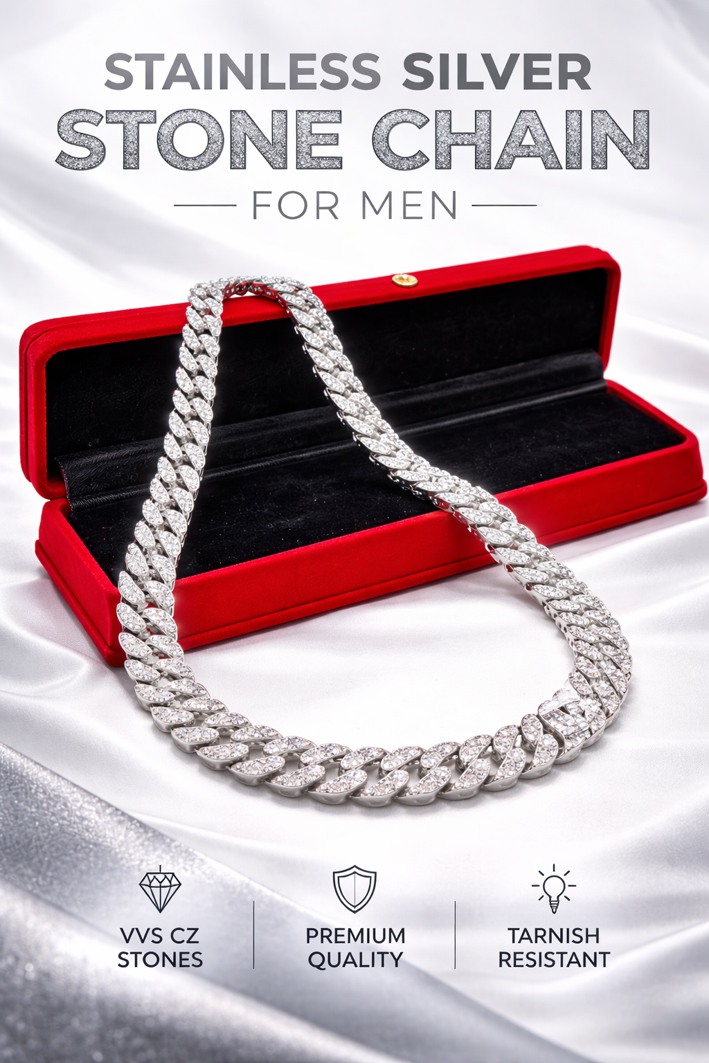 Gold stone chain best quality for men's