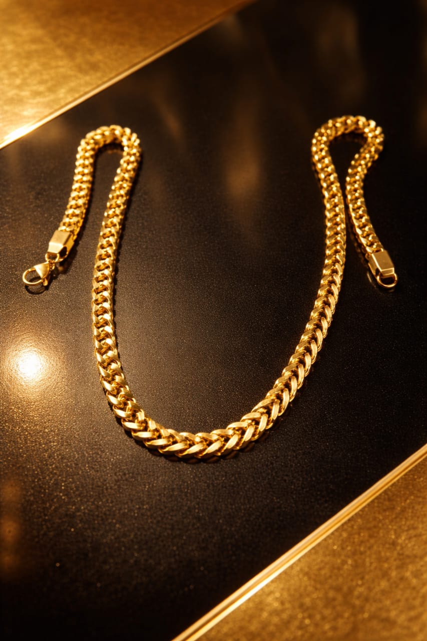 stainless gold artificial chain for mens