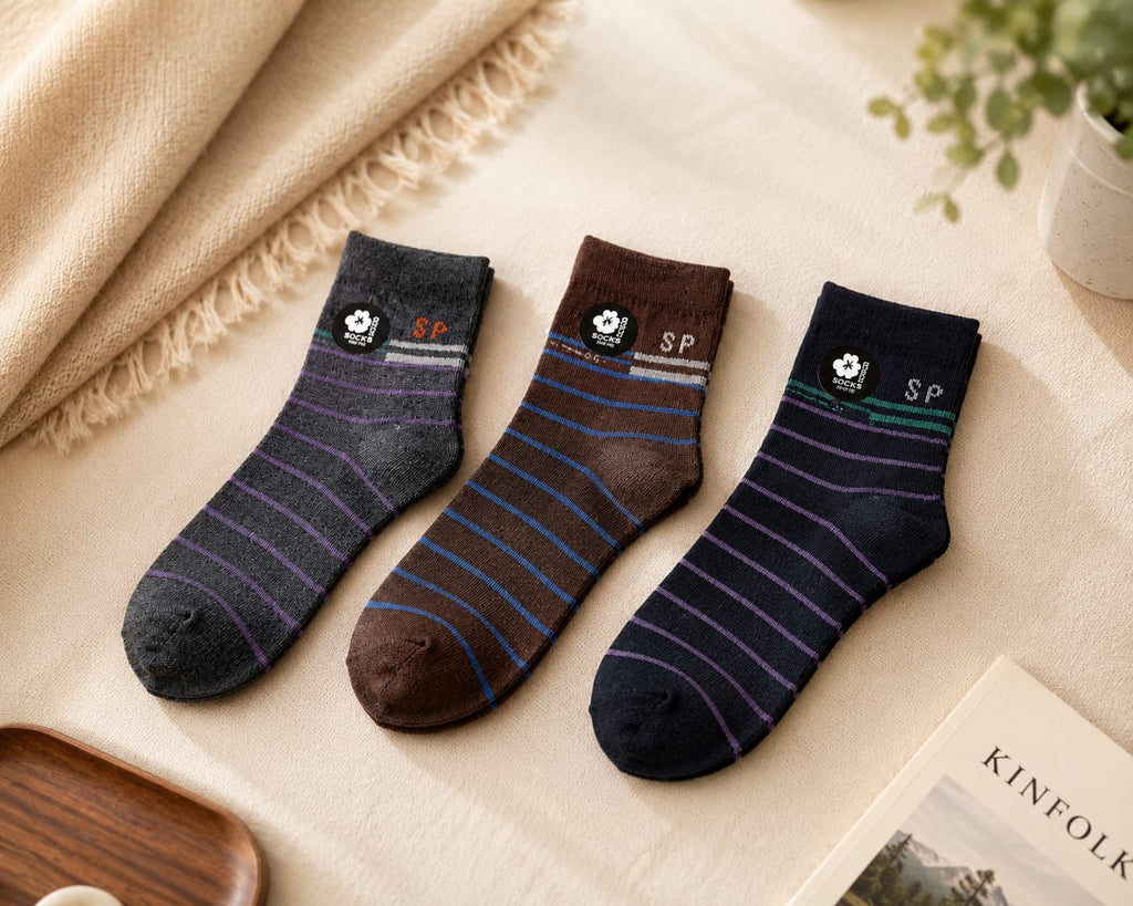 Men,s Cotton Strechable Short Socks(PACK OF 3)