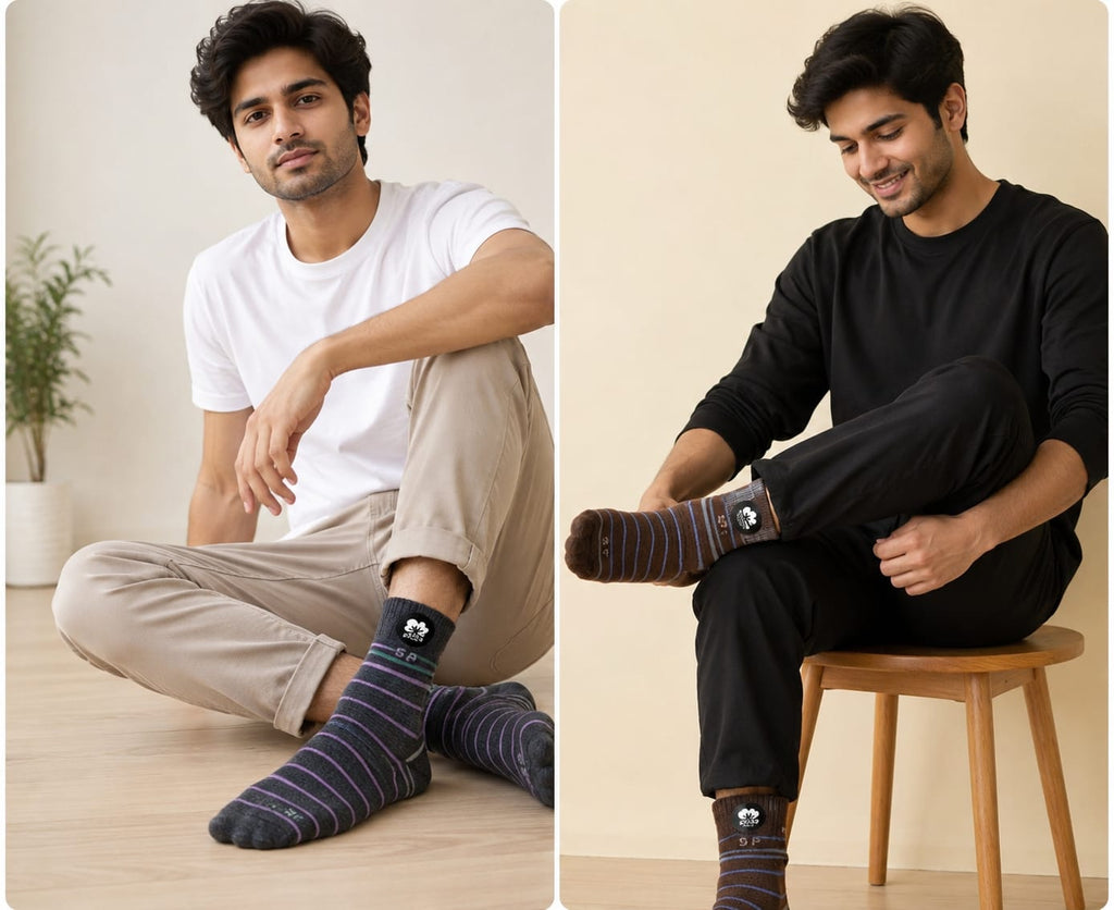Men,s Cotton Strechable Short Socks(PACK OF 3)